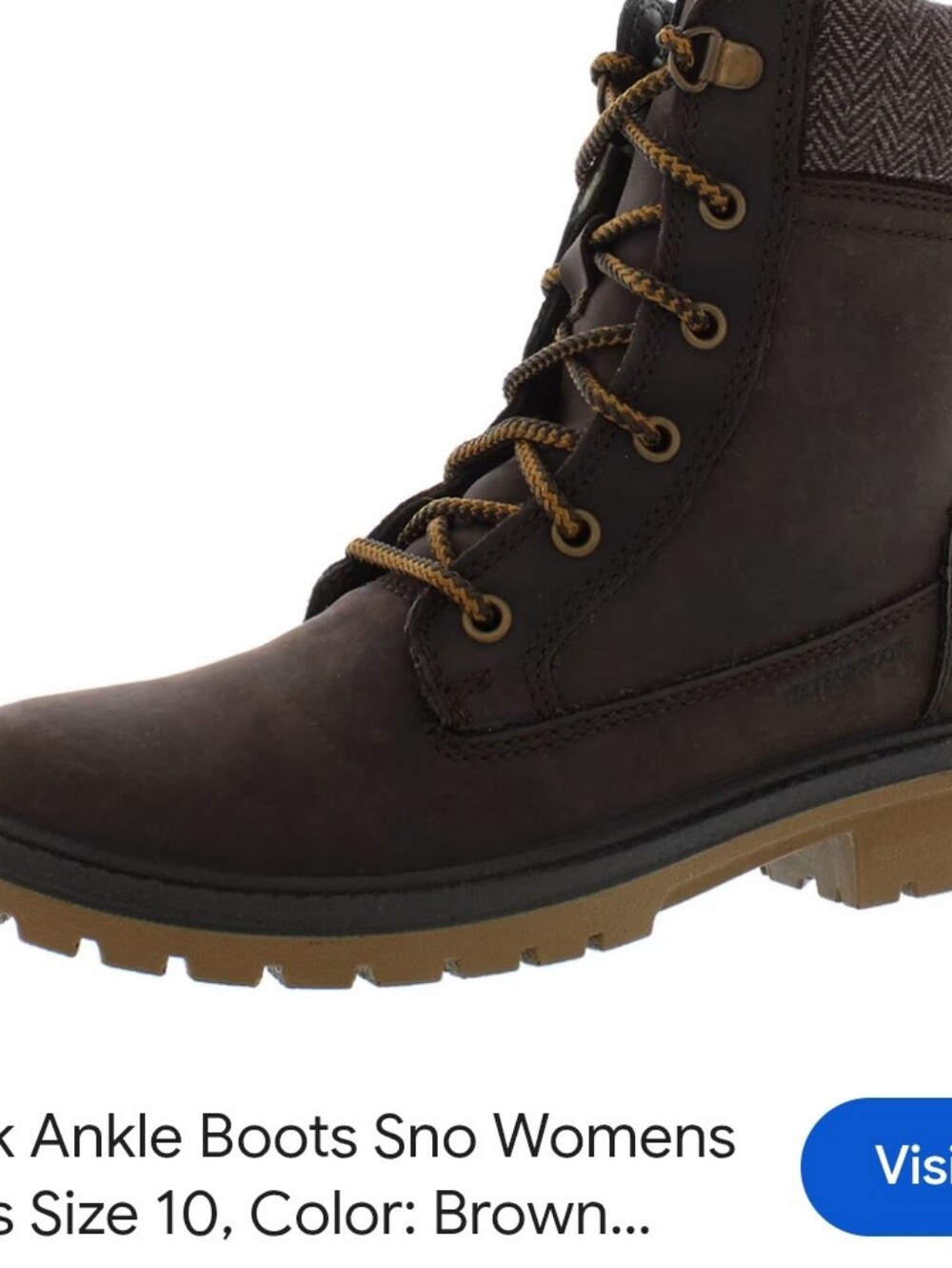 Kamik Womens Brown Lace-Up Hiker /Winter Boots with Tan Sole Size 7